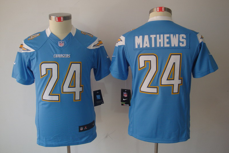 Youth Nike San Diego Chargers #24 Mathews light blue limited Jersey