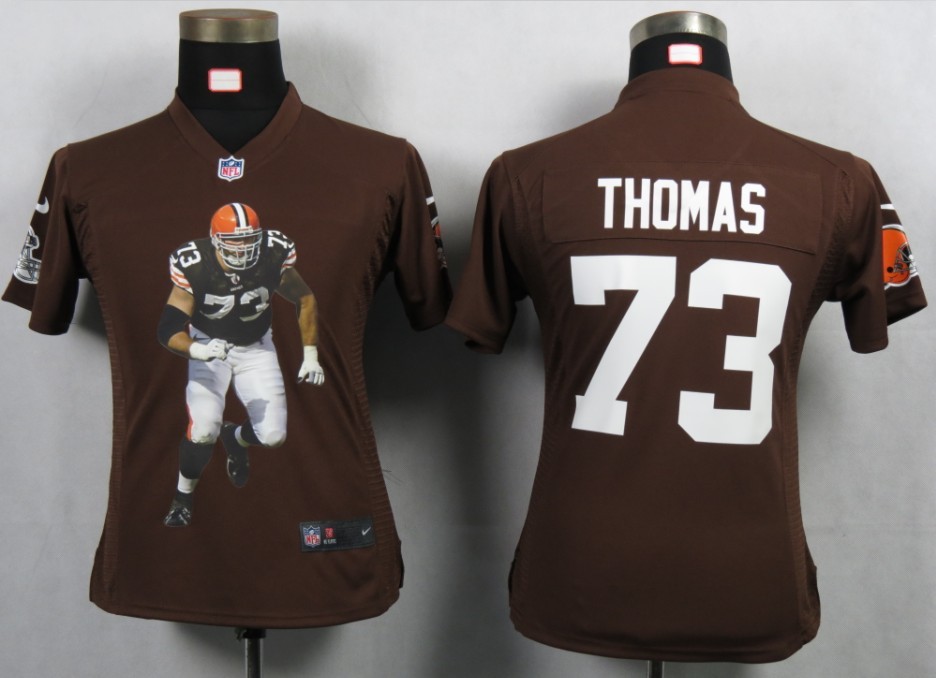 Women Nike Cleveland Browns #73 Thomas Brown Portrait Fashion Game Jersey