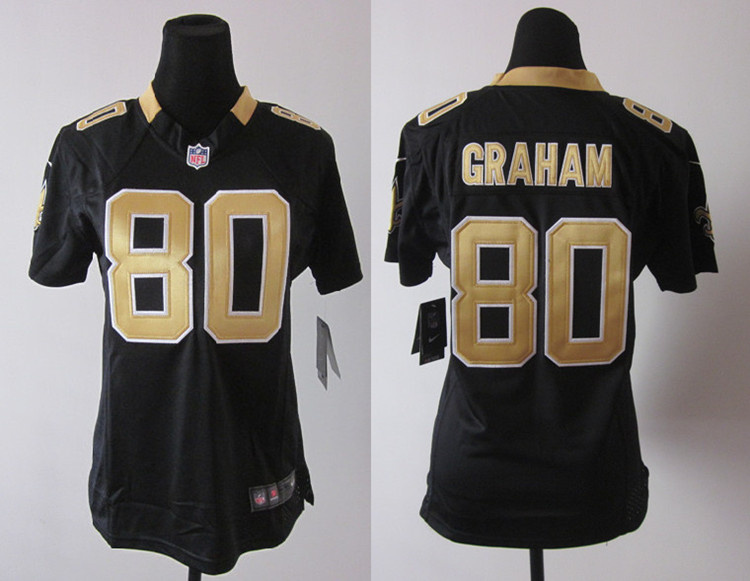 Women Nike New Orleans Saints #80 Jimmy Graham black Game Jersey