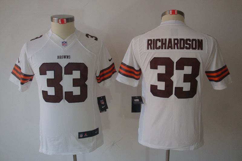 White Richardson Jersey, Youth Nike Cleveland Browns #33 limited Jersey