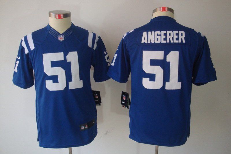 Pat Angerer blue Jersey, Youth Nike Colts #51 limited Jersey