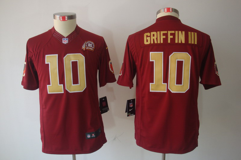 Youth Nike Washington Redskins #10 Robert Griffin III red 80 anniversary limited Jersey