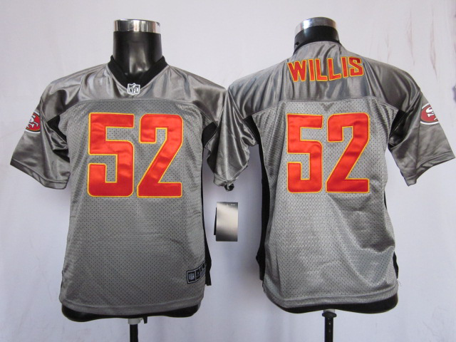 49ers #52 Patrick Willis Grey Shadow Youth Nike Jersey