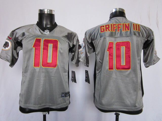 Grey Robert Griffin III Shadow Youth Nike Redskins #10 Jersey