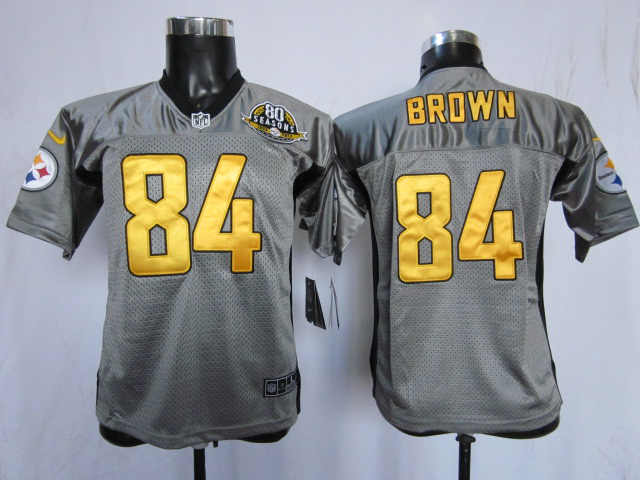 Brown Grey Jersey, Youth Nike Steelers #84 Shadow Jersey
