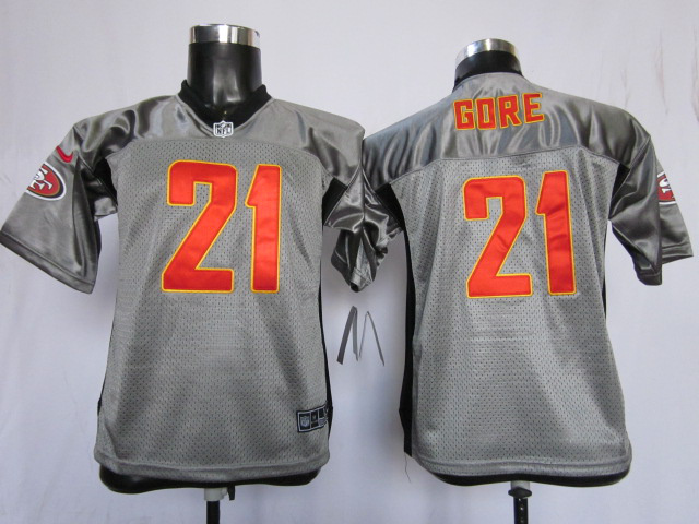 49ers #21 Gore Grey Shadow Youth Nike Jersey