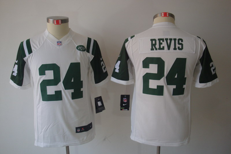 Youth Nike New York Jets #24 Darrelle Revis white limited Jersey