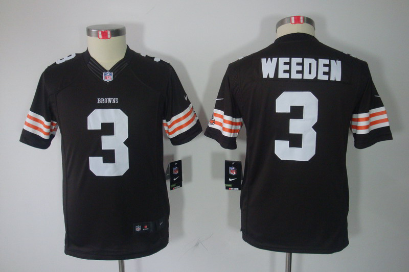 Brown Weeden jersey, Cleveland Browns #3 Youth Nike limited jersey