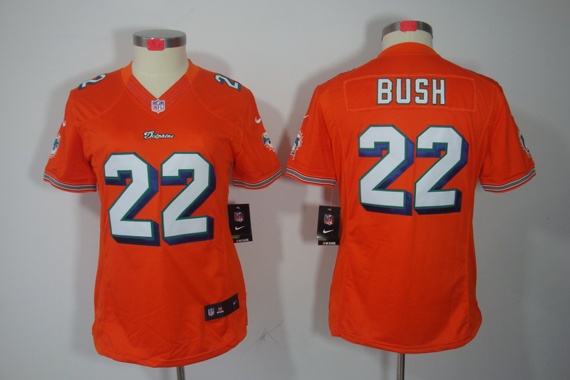 Reggie Bush Women Orange Dolphins Jersey