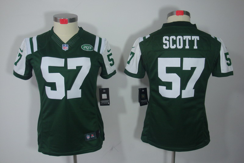 #57 Bart Scott Green New York Jets Limited Nike Women jersey