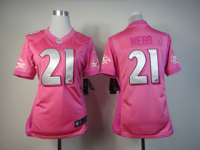 #21 Lardarius Webb pink Baltimore Ravens Love's Nike Women jersey