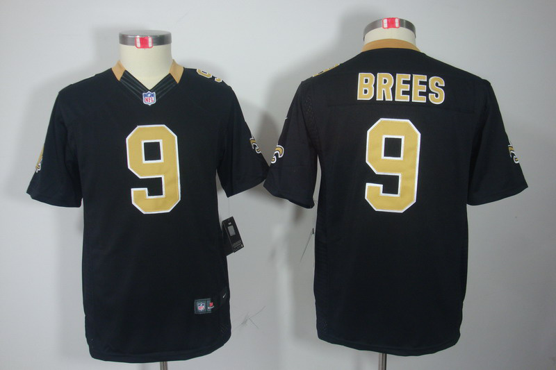 Brees jersey Black Youth Limited #9 Nike NFL New Orleans Saints jersey