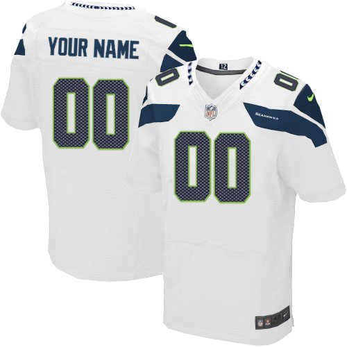 Seahawks Custom White Elite Men Stitched Nike NFL Jersey