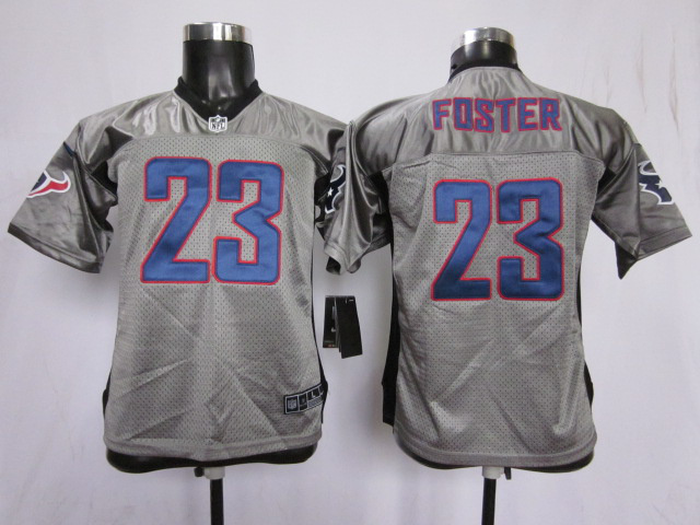 Foster Grey Texans Youth Nike NFL Shadow Jersey