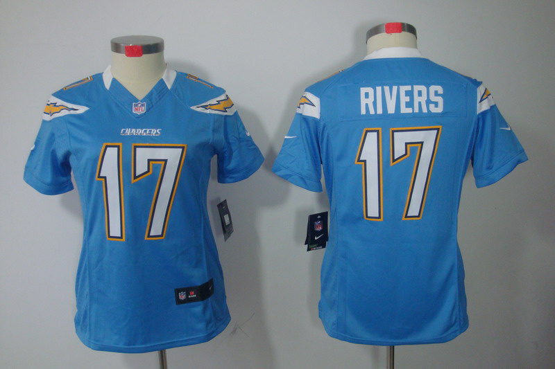 Phillip Rivers limited Jersey Sky Blue #17 Nike Women NFL San Diego Chargers Jersey