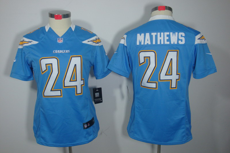 Ryan Mathews limited Sky Blue jersey, San Diego Chargers #24 Nike NFL Womens jersey