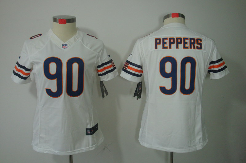 #90 Peppers Limited White Chicago Bears Nike NFL Women jersey