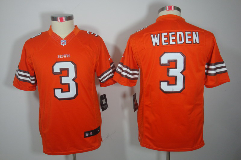 Cleveland Browns #3 Weeden limited Orange Nike NFL Youth jersey