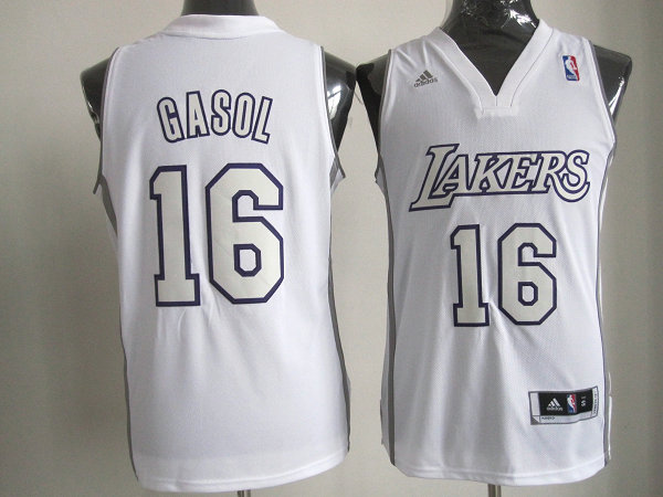 Gasol Jersey: Revolution 30 #16 NBA Los Angeles Lakers Jersey In White