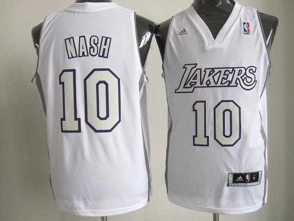 Nash Jersey White Revolution 30 #10 NBA Los Angeles Lakers Jersey