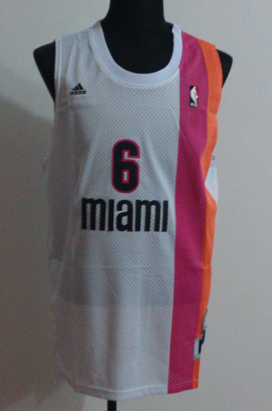 Revolution 30 #6 White Rainbow LeBron James NBA Miami Heat Jersey