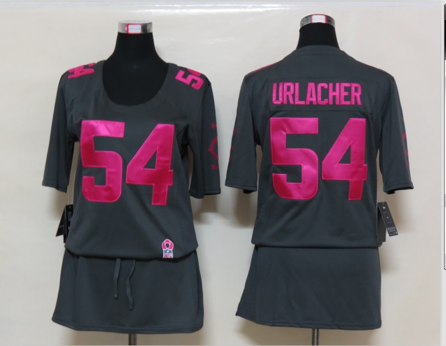 Dark grey Urlacher Jersey, Chicago Bears #54 Nike Women Elite breast Cancer Awareness Jersey