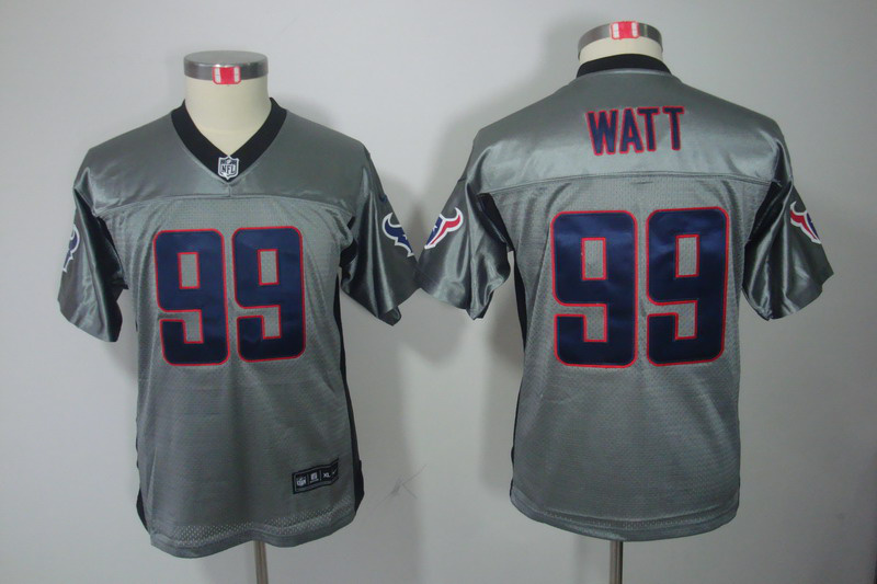 Texans #99 J.J. Watt grey Shadow Youth Nike Jersey