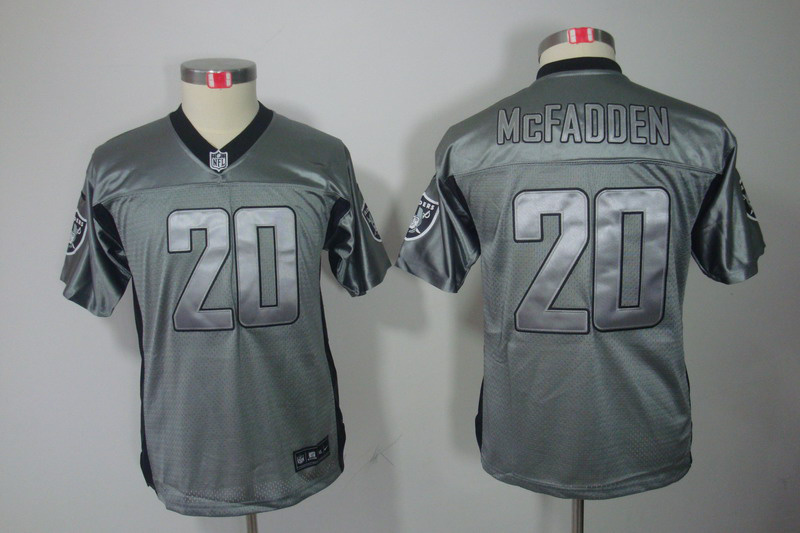 grey Darren McFadden jersey, Oakland Raiders #20 Youth Nike Shadow jersey