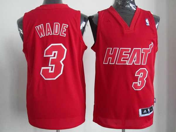 Wade Jersey: NBA 2012 Christmas edition Revolution 30 #3 Miami Heat Jersey in red
