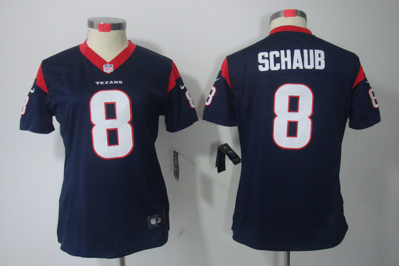 Houston Texans #8 Matt Schaub Blue Women Nike limited Jersey