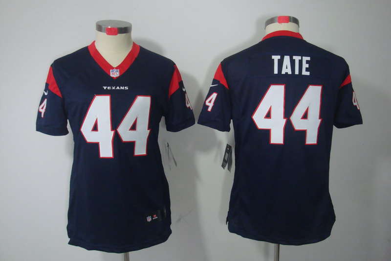 Women Nike limited #44 Blue Tate Houston Texans Jersey