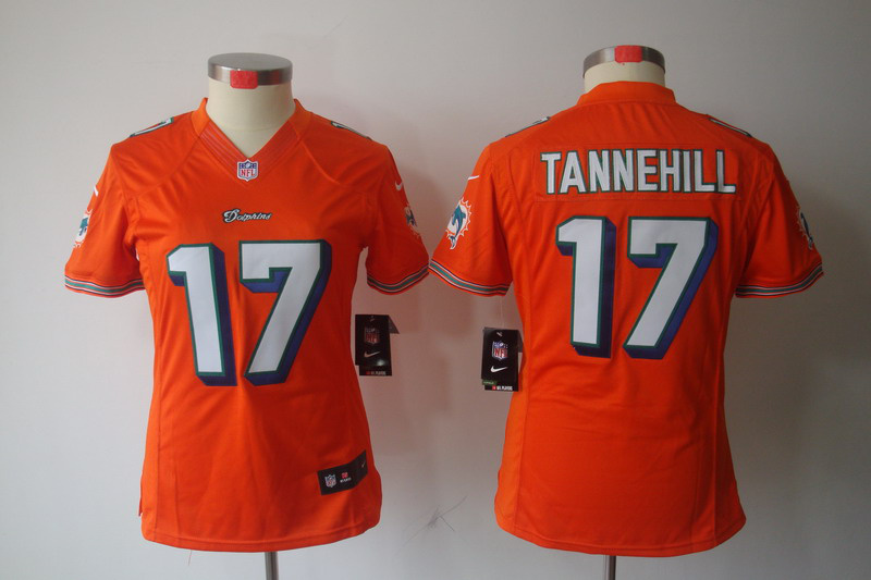 Women Limited NFL Orange #17 Tannehill Nike Miami Dolphins Jersey