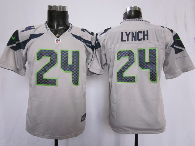 Youth Limited NFL White #24 Marshawn Lynch Nike Seattle Seahawks Jersey