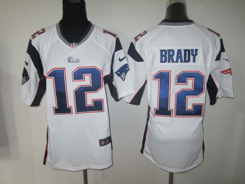 Women Nike New England Patriots #12 Brady white Jersey