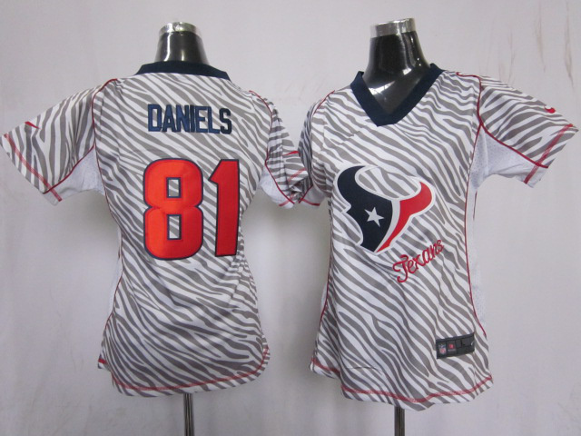 #81 Daniels Zebra Fashion Houston Texans Women Nike jersey