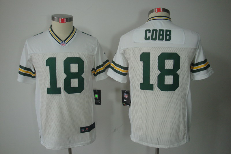 Youth Nike Green Bay Packers #18 Cobb white limited NFL Jersey