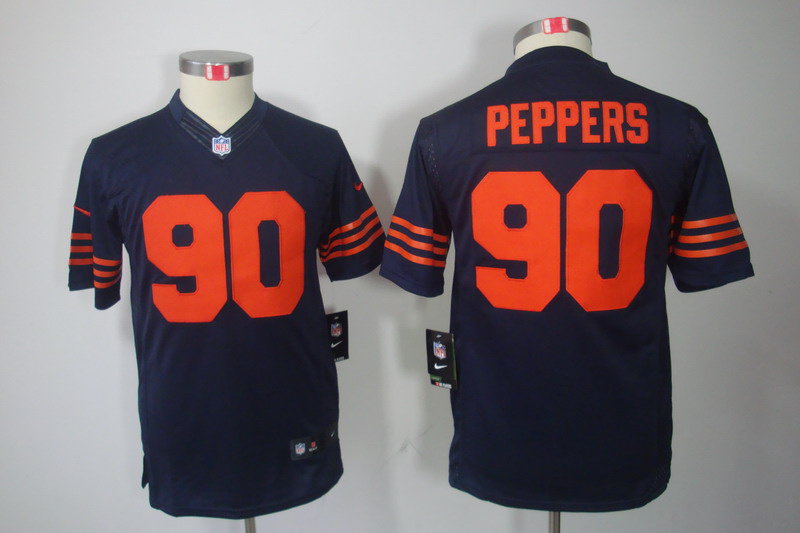 #90 Peppers blue orange number Chicago Bears Youth Nike limited jersey