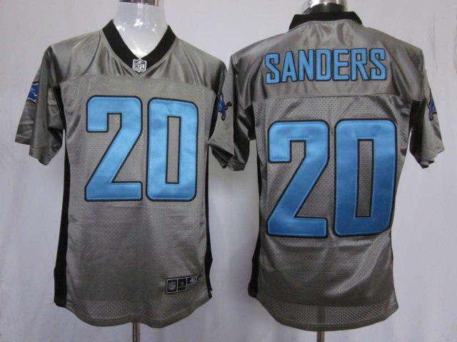 Lions #20 Barry Sanders Grey Shadow NFL Jersey