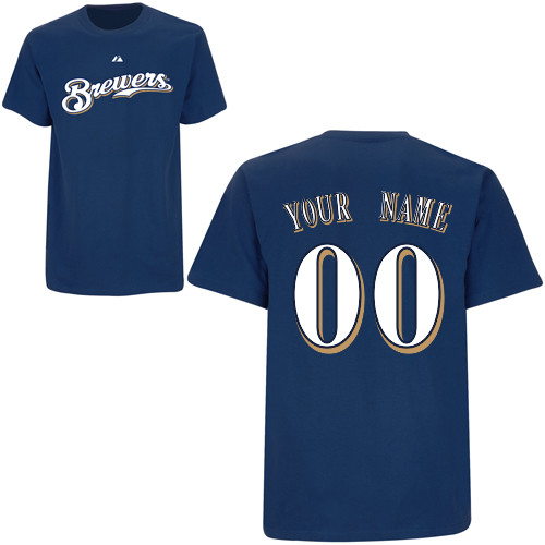 Youth Milwaukee Brewers Personalized MLB T-shirt in Blue