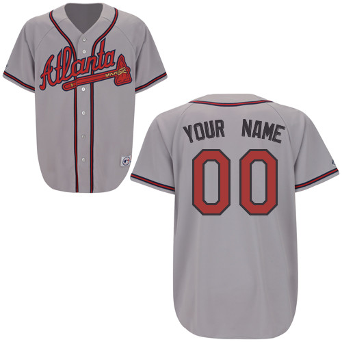 Braves Grey Road Personalized Customized MLB Jersey
