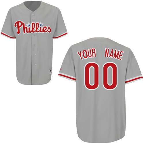 Phillies Grey Personalized Road MLB Jersey