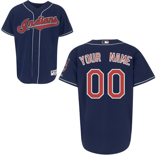 Blue Jersey, Youth Cleveland Indians Alternate Road Personalized Customized MLB Jersey