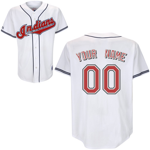White Personalized Home MLB Cleveland Indians Jersey