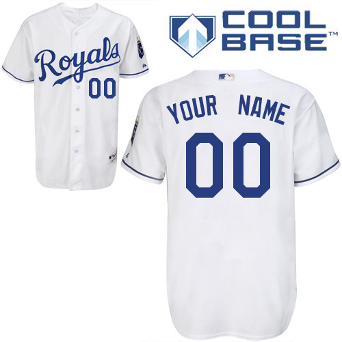 White Jersey, Youth Kansas City Royals Home Personalized Cool Base Customized MLB Jersey