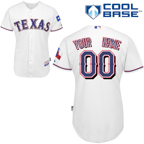 Rangers Home White Personalized Cool Base Customized MLB Jersey