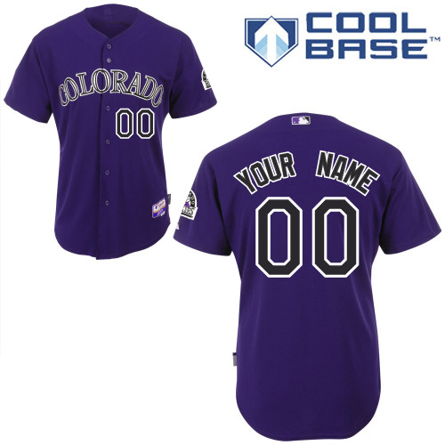Youth Personalized Cool Base Customized Youth Colorado Rockies Alternate Jersey in Purple