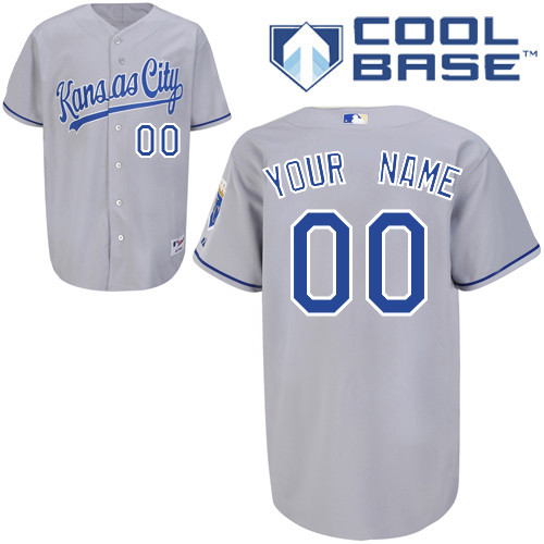Road Personalized Cool Base Customized MLB Grey Youth Kansas City Royals Jersey