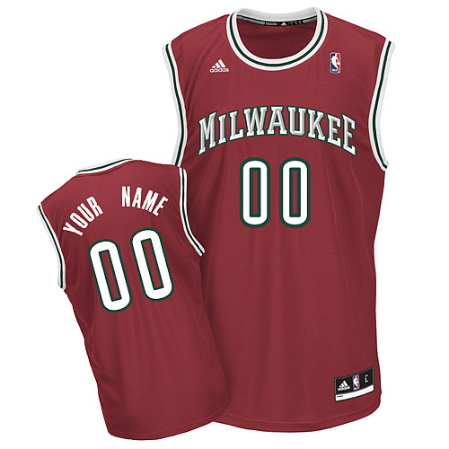 Red Custom NBA Milwaukee Bucks Jersey