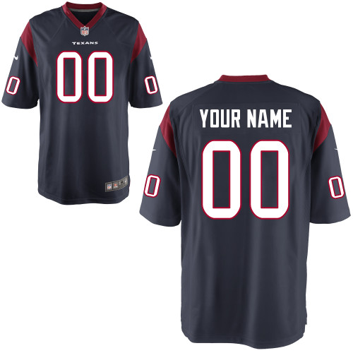 Team Color Texans Custom Nike Game Youth Nike Jersey
