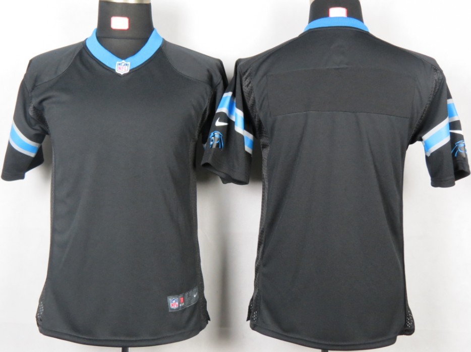 Black Jersey, Youth Nike Carolina Panthers blank Game Portrait Fashion NFL Jersey